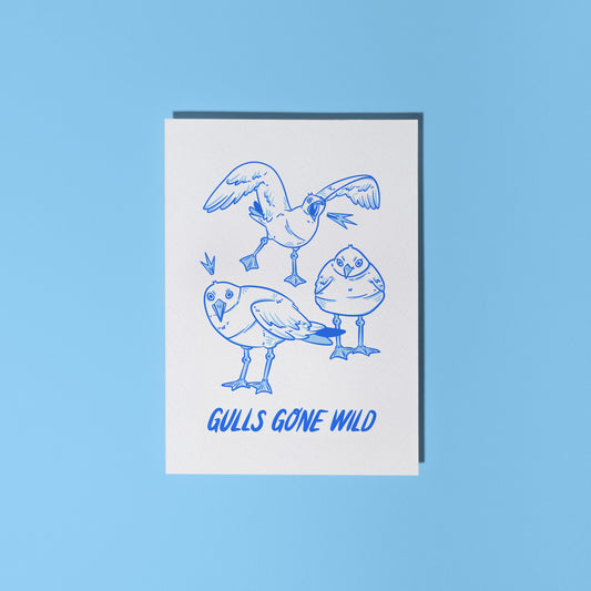 "Gulls Gone Wild" Greetings Card