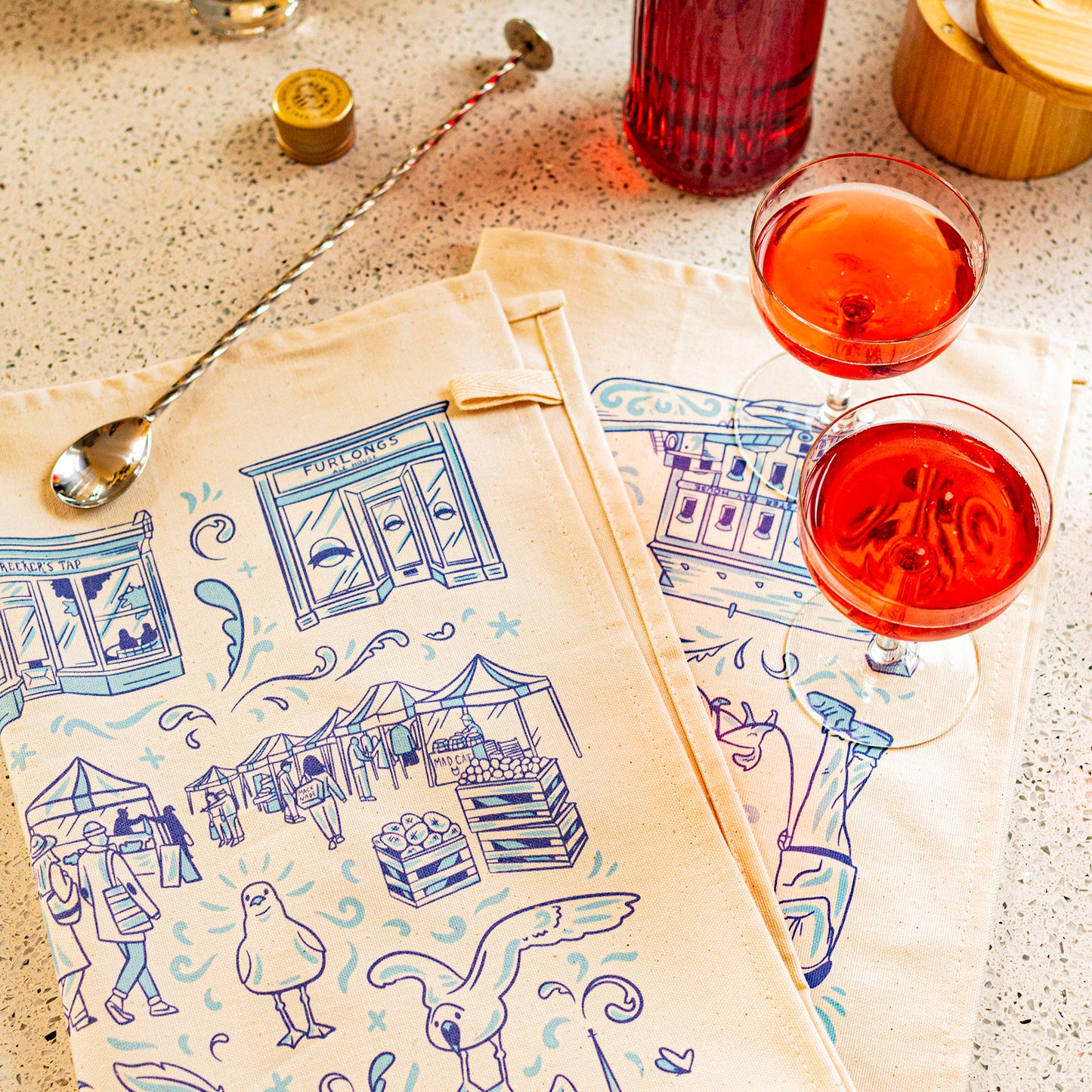 "Toile De Faversham" Tea Towel